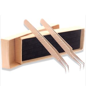 Boîte de 2 pièces pour pinces à cils, emballage en carton, haute qualité, antistatique, acier inoxydable, pinces à cils volumineuses - Product Image 4