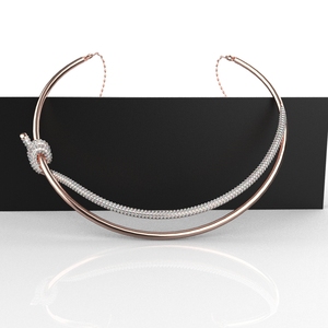 Collana con nodo Tiffany in argento rosa argento Sterling Avarta gioielli - Product Image 1