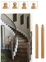 Poteau de balustrade en bois massif FSC en chêne blanc avec embout sphérique 4004B Durable Écologique Moderne Simple pour escalier intérieur extérieur
