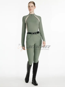 Breathable equestrian women horse riding <b>base</b> <b>layers</b> lightweight top with moisture wicking fabric quick dry function - Product Image 6