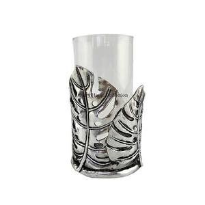 Portavelas de cera decorativa Royal Villa y soporte votivo o soporte Base de color dorado y parte superior hecha de vidrio para exhibición de velas - Product Image 2