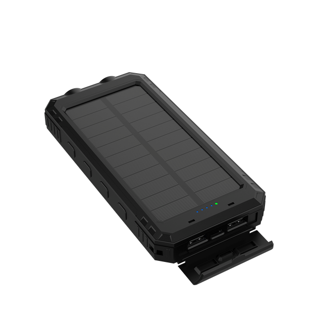 Portable 10000mAh Double USB TYPE-C Output Fast Charging Waterproof Anti-Fall LED Display Mobile Solar Power Bank for Outdoor