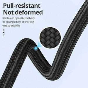 Adaptador de Audio de Nylon Trenzado Tipo-C de 8 Pines y 3.5mm, Carga Rápida USB PD, Protección Contra Cortocircuitos, Diseño Compacto para Teléfono Móvil - Product Image 4