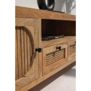 Unidad de medios de roseta de madera maciza Diseño contemporáneo para muebles para el hogar para salas de estar y comedores - Product Image 6