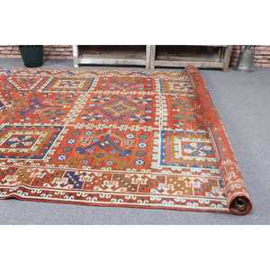 Tapis vintage, tapis turc 6,46x10 pieds, tapis persan en laine rouge - Product Image 5