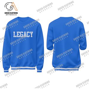 Sweatshirts pour hommes personnalisés col rond à manches longues bleu sororité Zeta Phi Beta votre propre nom Soror numéro Chenille Sweatshirts - Product Image 6