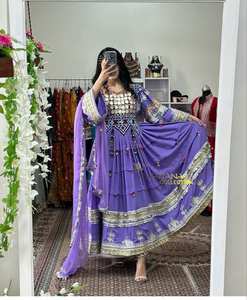 ชุดเดรสชาวอัฟกานิสถานแขนยาวและคอตตอนผ้าคอตตอนเสื้อผ้าอัฟกานิสถาน kuchi แบบสุภาพเรียบร้อยน้ำหนักเบาและนุ่ม - Product Image 6