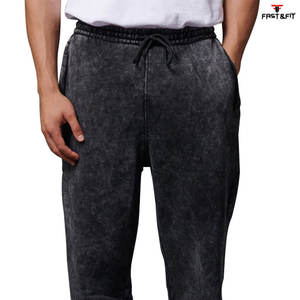 2025 nuevo diseño ácido lavado Joggers tela de algodón personalizada patrón sólido estilo casual pantalones de hombre - Product Image 5