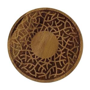 Fourniture indienne sous-verres à thé et café en bois d'acacia blancs inachevés pour l'impression laser et la gravure de bricolage utilisation du petit-déjeuner - Product Image 1