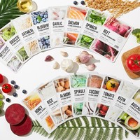 Feuille de masque Facial aux Fruits de myrtille, essence riche en jus complet, bons extraits, ingrédients végétaliens nourrissants, soins de la peau coréens