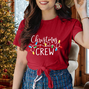 เสื้อยืดผู้หญิงลายคริสต์มาสเสื้อยืดคอกลมแขนสั้นลำลองระบายอากาศเป็นมิตรต่อสิ่งแวดล้อมออกแบบได้ตามต้องการ - Product Image 6