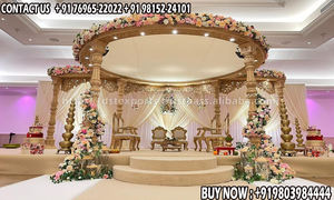 ชุด mandap คริสตัลสีขาวสำหรับงานแต่งงานที่หรูหราเสาเพชรแบบสเปนมีสไตล์หรูหรา - Product Image 5