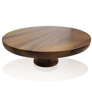 BEAU STAND Haute Qualité Vente Chaude Acacia En Bois Haut Pied Rond Plateau En Bois Gâteau Stand pour Servir Gâteaux et Fruits - Product Image 4