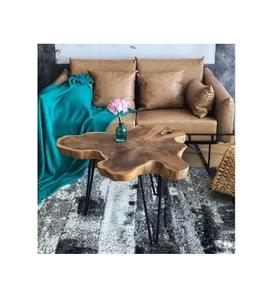 Table basse en bois et résine époxy de style antique, design moderne unique, pour la maison ou le bureau, couleur personnalisée, durable, élégante - Product Image 1