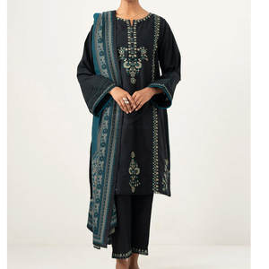 Traje Bordado para Mujer, Uso Personalizado, Colección Festival Eid, Proveedor Mayorista, Traje Bordado a Mano para Mujer, Moda Boutique - Product Image 4