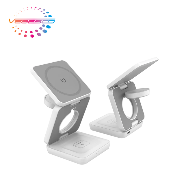Factory Direct 15W Folding Wireless Charger and Mini 3-in-1 Magnetic Mobile Phone Holder Portable Multifunction Devices
