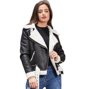 Automne hiver femmes veste en cuir épaissir fourrure intégré chaud femmes daim veste femme ceinture revers col vestes - Product Image 1