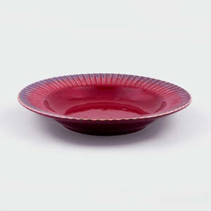 Ensemble de 2 assiettes à pâtes en céramique Majestic Maroon de 9,5 pouces, modernes, neuves, personnalisables, durables et élégantes pour les fêtes, les foyers et les hôtels (50 pièces) - Product Image 3