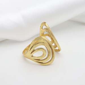 18k Gold Plated Exaggerated Geometric Finger <b>Rings</b> Swirl Spiral <b>Open</b> <b>Ring</b> Fashion Jewelry Birthday Engagement Gift - Product Image 2
