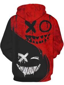 Sweat à capuche en polaire au crochet unisexe, style streetwear, coupe classique, imprimé sérigraphié, effet vieilli, écoresponsable, hiver, homme, décontracté - Product Image 2