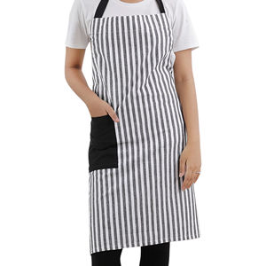 Delantal sin mangas teñido en hilo de algodón 100% raya negra - Product Image 1