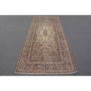 Vintage turc 4x8ft grand tapis classique Beige marron Oasis abstrait Patchwork motif laine Latex pour couloir chambre décor - Product Image 1