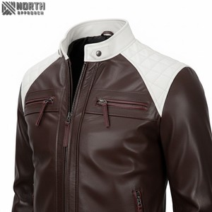 Veste en cuir véritable pour hommes personnalisée Bomber Veste en cuir pour moto Veste en cuir avec fermeture éclair pour hommes Made By Maximize Wear - Product Image 5