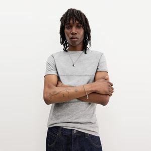 Vente en gros de t-shirts pour hommes de haute qualité, coupe ajustée, 100% coton, doux, respirants, vêtements décontractés, personnalisables - Product Image 1