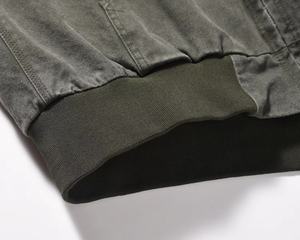 Hot Selling Handsome Style Men's Thick Jackets Plus Size Winter Varsity Men's <b>Garment</b> Washed Full Zip up Jacket - Product Image 2