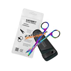 Ciseaux à suture manuels en acier inoxydable, revêtement en titane multicolore/arc-en-ciel, précision de coupe, certifiés CE, broderie - Product Image 1