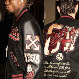 Chaqueta universitaria de lana para hombre, jersey de béisbol personalizado OEM bordado a la moda, chaquetas de moto personalizadas - Product Image 6