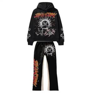 Ensemble de survêtement d'hiver unisexe en polaire, sweat-shirt et pantalon, vêtements de sport décontractés chauds, ensemble de survêtement de sport unisexe, sweat-shirt respirant - Product Image 1