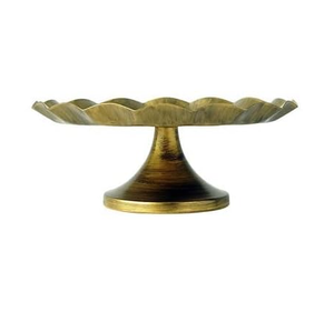 Soporte de postre de latón de diseño único, regalo de inauguración de la casa, soporte de fruta para servir, plato Simple Flash Gold Cake Stand - Product Image 1