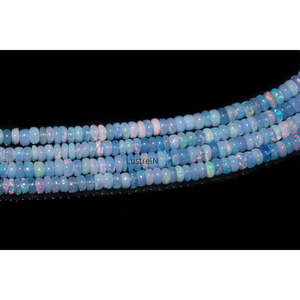 Cuentas Redondas Lisas de Ópalo Azul Tanzanita Natural, Cuentas Sueltas de Cristal Etíope, Ópalo Azul en Forma de Rondela - Product Image 3