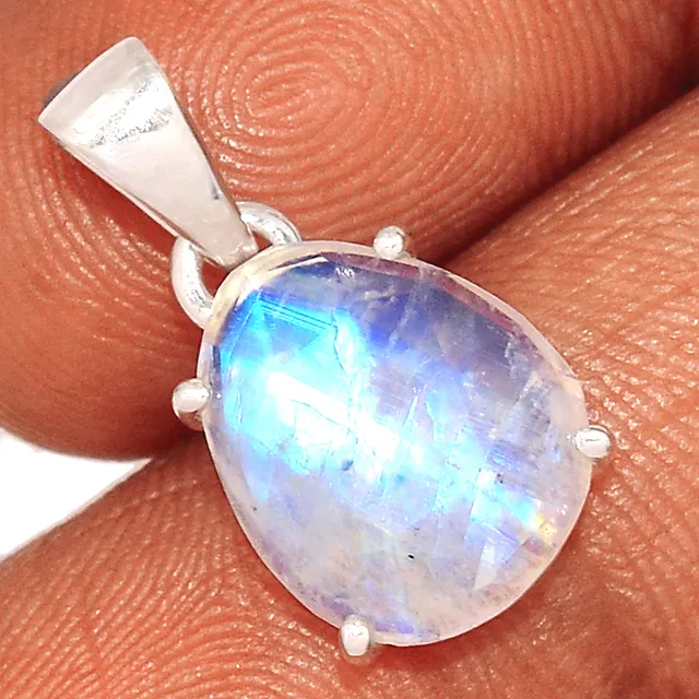 Fashionable Boho 925 Sterling Silver 14k Gold High Quality Silver Blue Moonstone Gemstone Jewelry Jewellery For Women Men