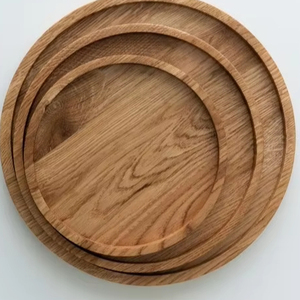 Assiette de présentation décorative de luxe en bois d'acacia, faite à la main et personnalisée, polie, pour la décoration de table et de la maison, thème bouddhiste - Product Image 1