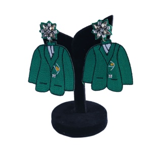 ตุ้มหูห้อยสไตล์โบฮีเมียนสำหรับผู้หญิงและเด็กผู้หญิงเสื้อคลุมสีเขียวแบบใหม่ - Product Image 5