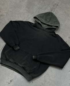 Custom Streetwear 420 GSM French Terry <b>Hoodie</b> Cropped Contrast <b>Stitch</b> <b>Oversized</b> Pullover <b>Hoodie</b> Top Quality New Fashion - Product Image 1