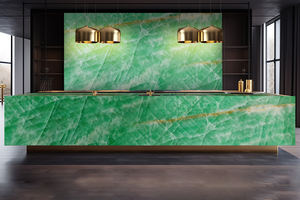 Losas de mármol de ónix verde esmeralda translúcido retroiluminado veteado decoración Interior de lujo al aire libre cocina escalera Baño - Product Image 2