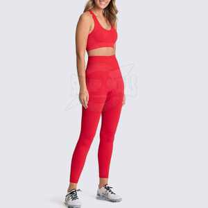 ชุดโยคะสำหรับผู้หญิงแบบปรับแต่งได้ลายพื้นระบายอากาศได้พร้อมเอวยางยืดขนาดใหญ่พิเศษ - Product Image 2