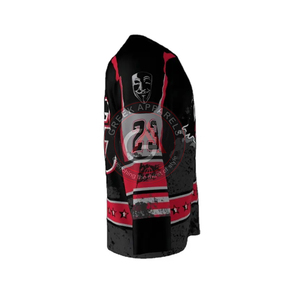 เสื้อเจอร์ซีย์เล่นฮ็อกกี้น้ำแข็งพิมพ์ซับลิเมชันเสื้อยืดพิมพ์ลาย - Product Image 2