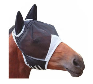Masque anti-mouches pour cheval de qualité supérieure, réglable, en maille respirante douce, protection des oreilles, durable, personnalisable, fournitures de soins pour chevaux - Product Image 1