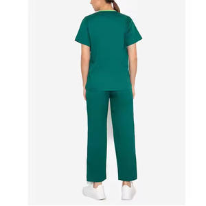 Uniformes médicos de alta calidad, venta al por mayor, conjuntos de talla grande, Joggers, uniformes de enfermería, uniformes de enfermera elásticos, exfoliante clásico de verano para Hospital - Product Image 2