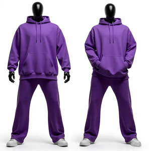 Wholesale Customised <b>Plus</b> <b>Size</b> Printed Heavyweight 100% Cotton Plain Unisex Tracksuits Sweatsuit Custom Gym <b>Jogger</b> Two Piece <b>Set</b> - Product Image 5
