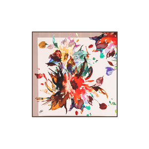 ผ้าพันคอโพลีเอสเตอร์สีขาวลายดอกไม้สำหรับฤดูร้อน - Product Image 1