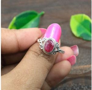 Anillo de Rubí Rosa, Anillo de Plata de Ley 925, Anillo Chapado en Oro Amarillo y Rosa, Anillo de Rubí Indio, Hecho a Mano, para Boda, por Exportador, Mejor Precio - Product Image 5