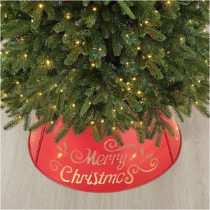 Elegante Soporte de Metal Rojo Martillado para Árbol de Navidad, Decoración Inspirada en la Elegancia para el Hogar, Año Nuevo, Fiesta de Navidad - Product Image 5