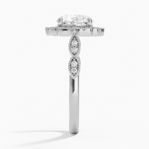 Classique 10K Or Laboratoire Cultivé Halo Anneau Brillant Centre Pierre Prong Réglage Bande À La Mode De Mariage Anniversaire Propositions Tenue De Fête - Product Image 6