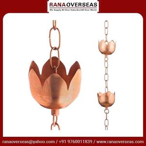 โซ่ฝนโลหะทองแดงดีไซน์ดอกบัวสำหรับใช้ในบ้าน - Product Image 6