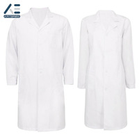 Blouse de médecin blanche, blouse de laboratoire médicale, logo personnalisé, douce, respirante, blouse de laboratoire médicale, coton polyester de haute qualité